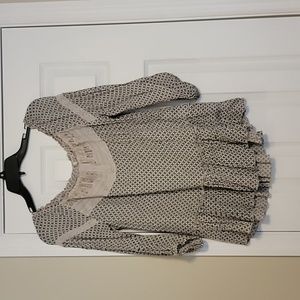 Vintage America Blues blouse.  Black and cream,  size medium